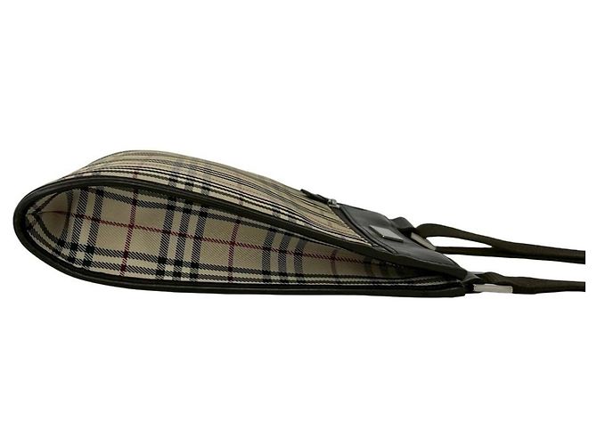 Borsa a tracolla Burberry Nova Check in tela e pelle Marrone Beige - vista 7