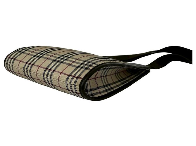 Borsa a tracolla Burberry Nova Check in tela e pelle Marrone Beige - vista 9