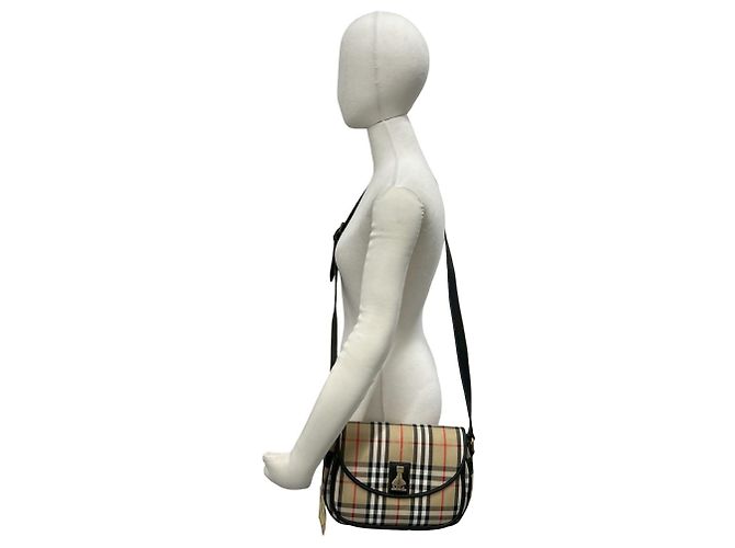 Burberry Vintage Nova Check Schultertasche Schwarz Beige - Ansicht 2