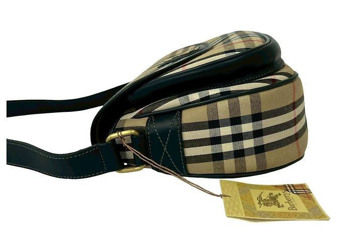 Burberry Vintage Nova Check Schultertasche Schwarz Beige - Ansicht 5