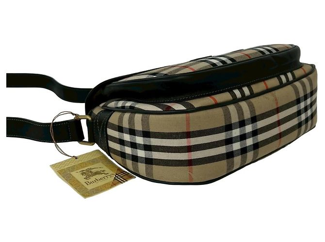 Burberry Vintage Nova Check Schultertasche Schwarz Beige - Ansicht 7