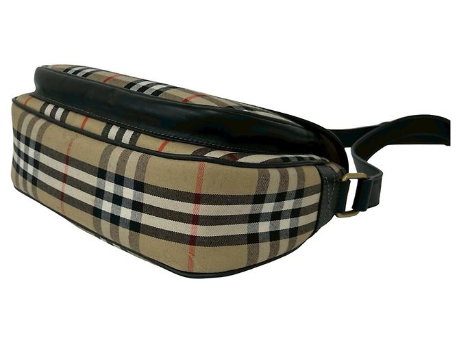Burberry Vintage Nova Check Schultertasche Schwarz Beige - Ansicht 8