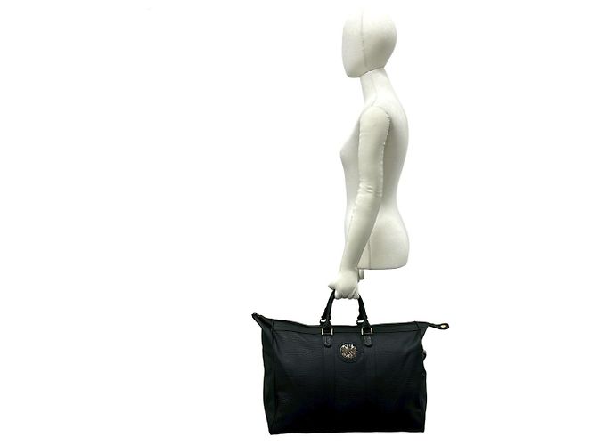 Burberry Vintage Logo Nova Check Pattern Leder Boston Bag Schwarz - Ansicht 2