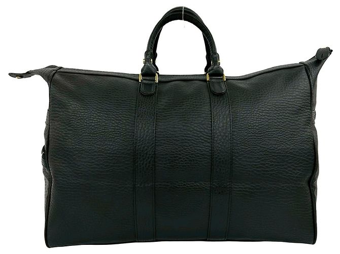 Burberry Vintage Logo Nova Check Pattern Leder Boston Bag Schwarz - Ansicht 3