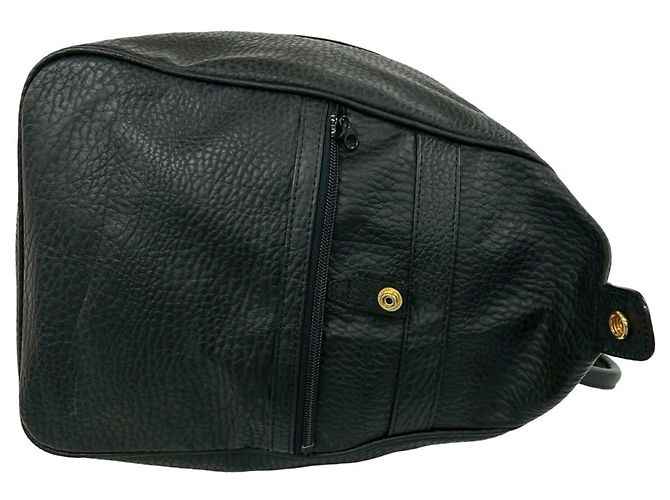 Burberry Vintage Logo Nova Check Pattern Leder Boston Bag Schwarz - Ansicht 6
