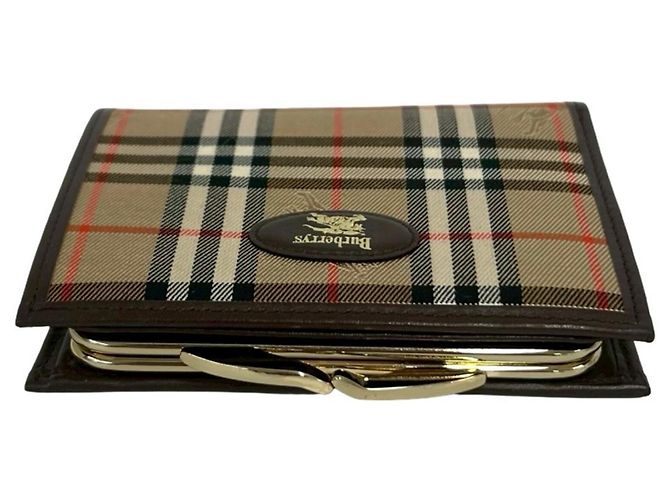 Cartera bi-fold Burberry Nova Check Shadow Horse Logo Castaño Beige - vista 3