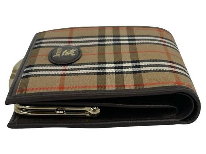 Cartera bi-fold Burberry Nova Check Shadow Horse Logo Castaño Beige - vista 4
