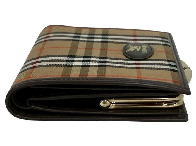 Cartera bi-fold Burberry Nova Check Shadow Horse Logo Castaño Beige - vista 5