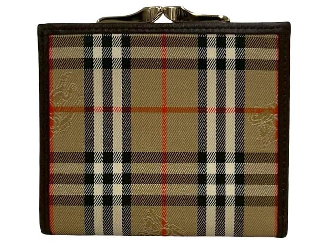 Cartera bi-fold Burberry Shadow Horse Logo Nova Check Castaño Beige - vista 2