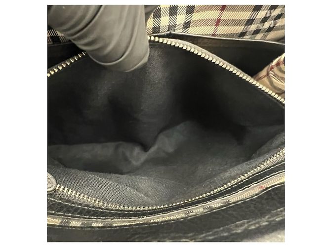 Borsa in pelle con logo Burberry impresso Nero - vista 10