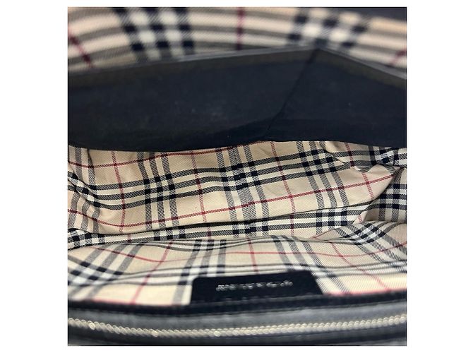Borsa in pelle con logo Burberry impresso Nero - vista 9