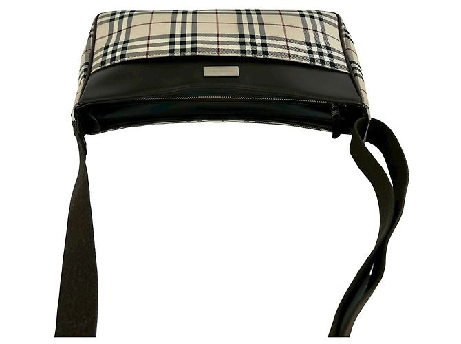 Borsa a tracolla Burberry Nova Check in tela e pelle Marrone Beige - vista 4