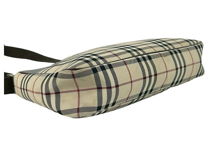 Borsa a tracolla Burberry Nova Check in tela e pelle Marrone Beige - vista 7