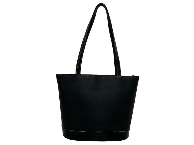 Burberry Vintage Logo Hardware Nova Check Leder Tote Bag Schwarz - Ansicht 3