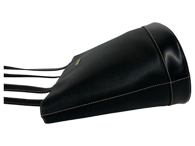 Burberry Vintage Logo Hardware Nova Check Leder Tote Bag Schwarz - Ansicht 5