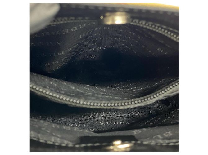 Mini borsa tote Burberry Nova Check in tela e pelle Nero Beige - vista 10