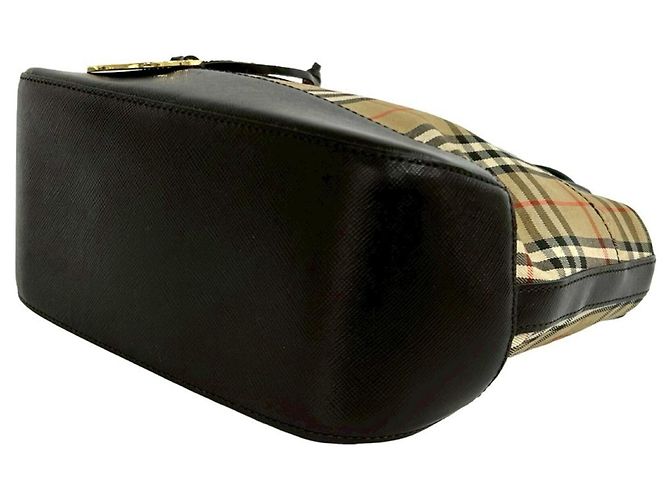 Borsa Burberry Nova Check in tela e pelle Marrone Beige - vista 8