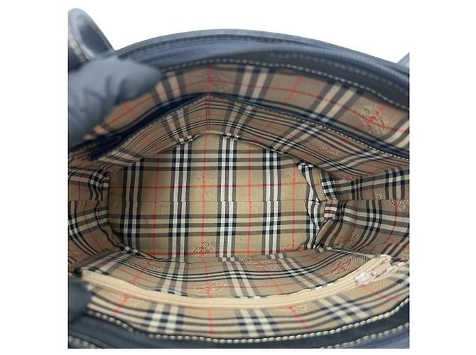 Borsa Tote in pelle Burberry Nova Check Nero - vista 9