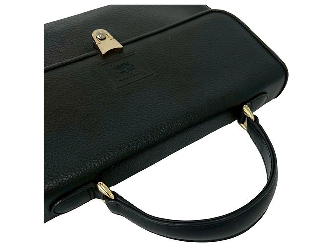 Burberry Vintage Nova Check Pattern Lederhandtasche Schwarz - Ansicht 4
