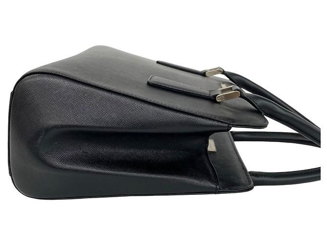 Burberry Nova Check Pattern Lederhandtasche Schwarz - Ansicht 6