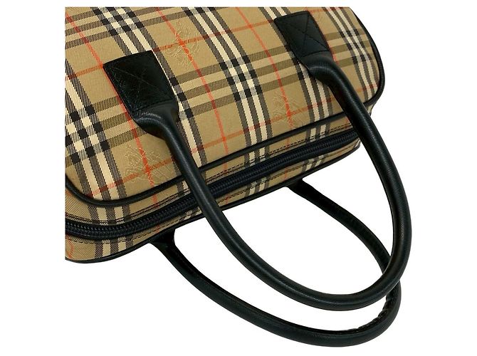 Mini borsa a tracolla Burberry Nova Check in tela e pelle Nero Beige - vista 4