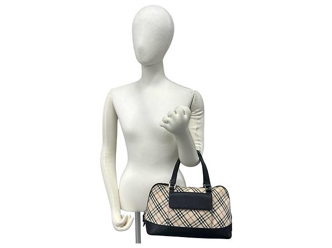 Burberry Nova Check Handtasche Schwarz Beige - Ansicht 2