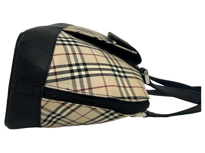 Burberry Nova Check Handtasche Schwarz Beige - Ansicht 6