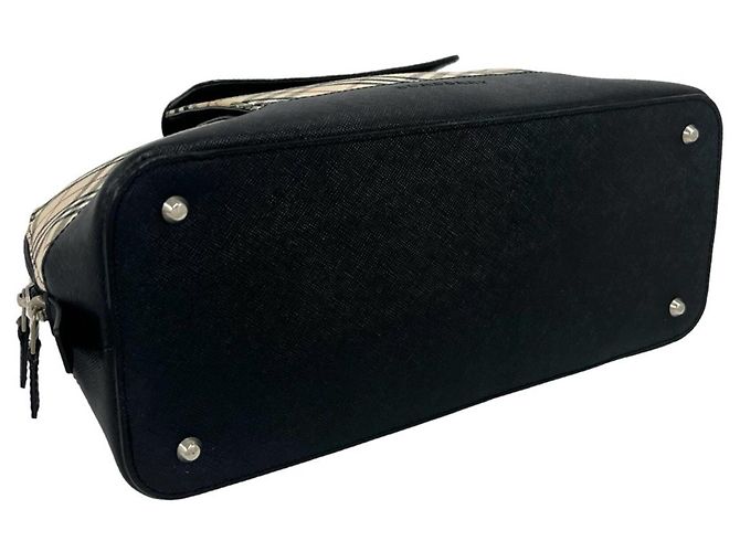 Burberry Nova Check Handtasche Schwarz Beige - Ansicht 7