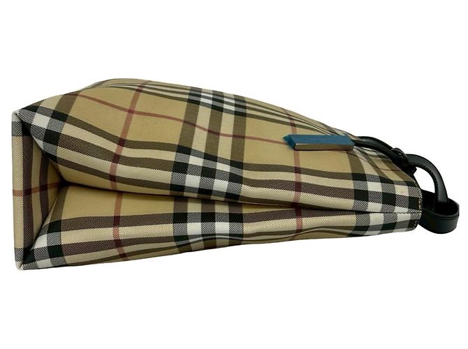 Burberry Nova Check Pattern Lederhandtasche Schwarz Beige - Ansicht 6