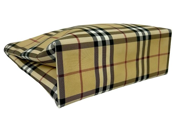 Burberry Nova Check Pattern Lederhandtasche Schwarz Beige - Ansicht 7