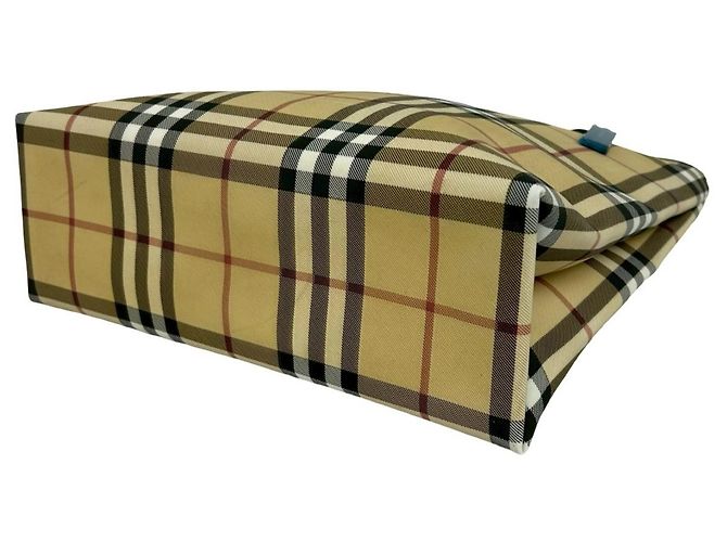 Burberry Nova Check Pattern Lederhandtasche Schwarz Beige - Ansicht 8