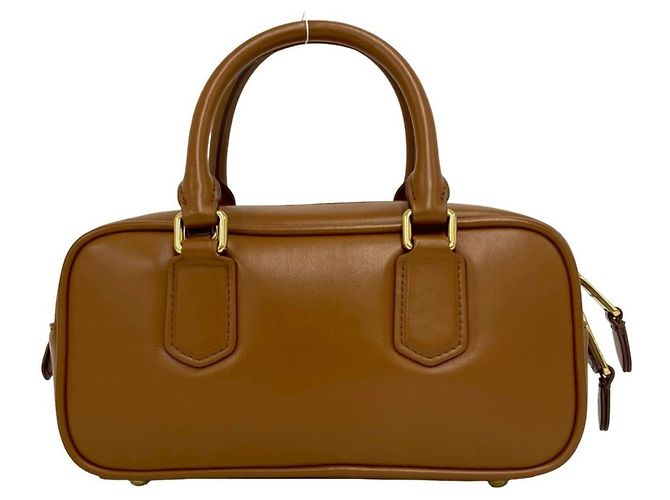 Borsa a mano in pelle Miu Miu Miu Arcadi Logo Marrone - vista 3