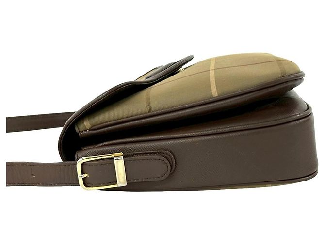 Borsa a tracolla Burberry Shadow Horse Logo Nova Check Pattern Marrone Cachi - vista 5