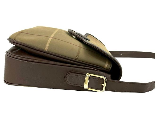 Borsa a tracolla Burberry Shadow Horse Logo Nova Check Pattern Marrone Cachi - vista 6