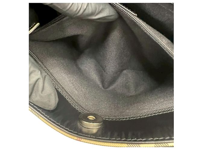 Burberry Nova Check Pattern Handtasche Mini Tote Schwarz Beige - Ansicht 10