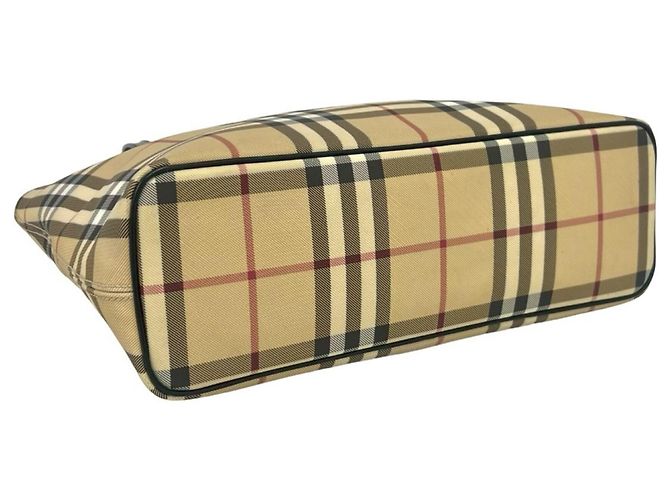 Burberry Nova Check Pattern Handtasche Mini Tote Schwarz Beige - Ansicht 7