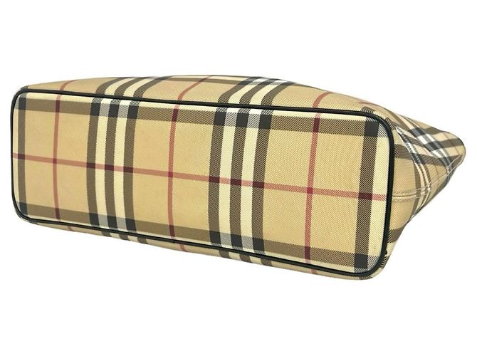 Burberry Nova Check Pattern Handtasche Mini Tote Schwarz Beige - Ansicht 8
