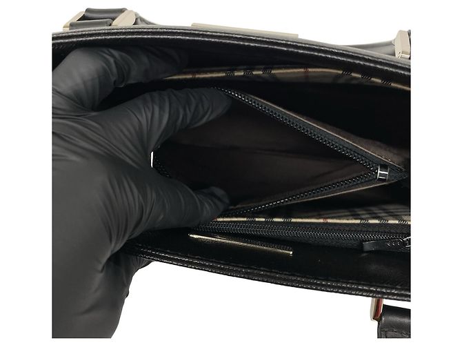 Burberry Logo Nova Check Mini Leder-Tote-Bag Schwarz - Ansicht 10