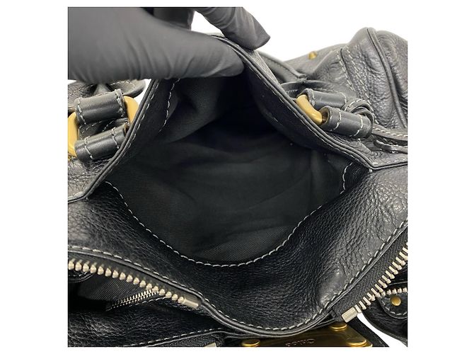 Chloé Vintage Paddington Lederhandtasche Schwarz - Ansicht 10