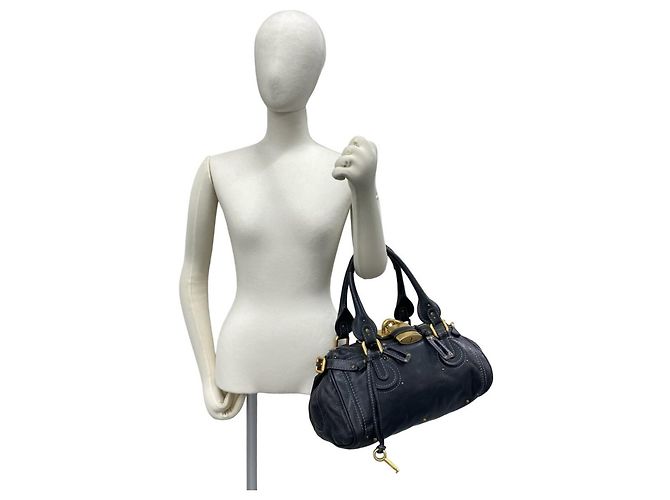 Chloé Vintage Paddington Lederhandtasche Schwarz - Ansicht 2