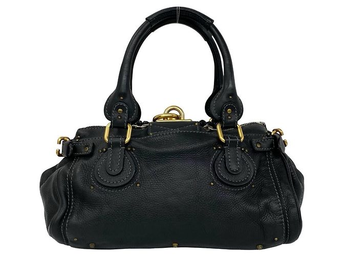 Chloé Vintage Paddington Lederhandtasche Schwarz - Ansicht 3