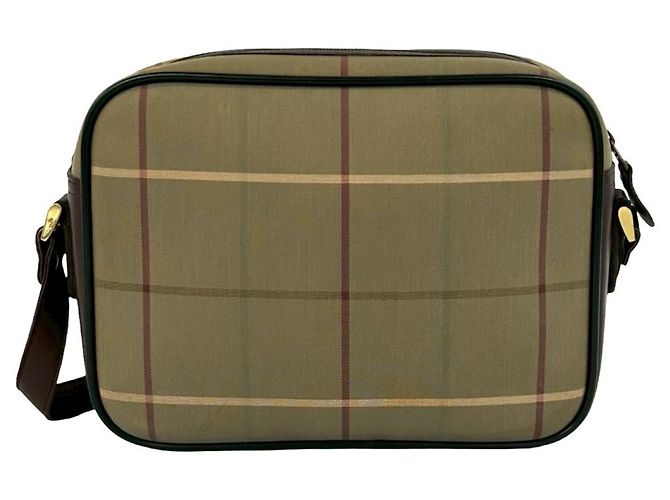 Borsa a tracolla in pelle e tela Burberry Shadow Horse Logo Marrone Cachi - vista 3