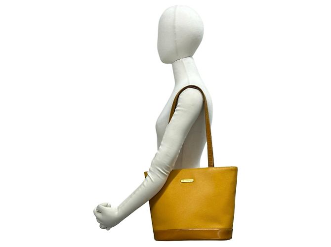 Burberry Vintage Logo Hardware Nova Check Ledertote Gelb - Ansicht 2