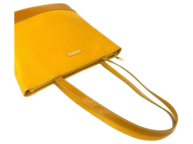 Burberry Vintage Logo Hardware Nova Check Ledertote Gelb - Ansicht 4