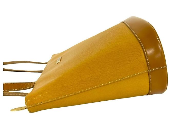 Burberry Vintage Logo Hardware Nova Check Ledertote Gelb - Ansicht 5