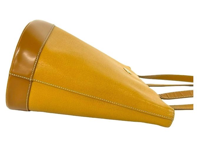 Burberry Vintage Logo Hardware Nova Check Ledertote Gelb - Ansicht 6