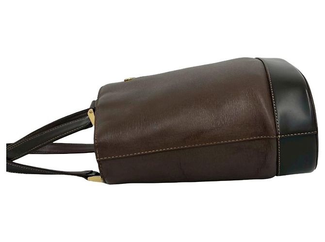 Burberry Nova Check Mini-Tote aus Leder Braun Schwarz - Ansicht 5