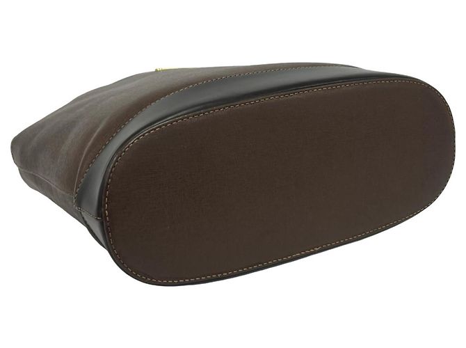 Burberry Nova Check Mini-Tote aus Leder Braun Schwarz - Ansicht 7