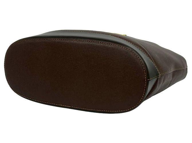 Burberry Nova Check Mini-Tote aus Leder Braun Schwarz - Ansicht 8