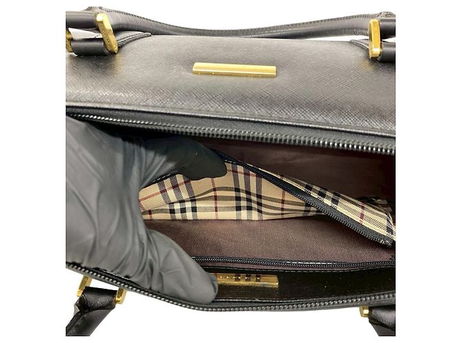 Mini borsa Boston Burberry in pelle nera Nero - Ansicht 10